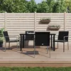 Image de Vidaxl Ensemble Ã Manger De Jardin 5 Pcs Coussins RÃ©sine TressÃ©e Acier