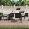 Image de Vidaxl Ensemble Ã Manger De Jardin 5 Pcs Coussins RÃ©sine TressÃ©e Acier