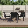 Image de Vidaxl Ensemble Ã Manger De Jardin 5 Pcs Coussins RÃ©sine TressÃ©e Acier