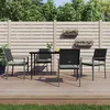 Image de Vidaxl Ensemble Ã Manger De Jardin 5 Pcs Coussins RÃ©sine TressÃ©e Acier