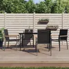 Image de Vidaxl Ensemble Ã Manger De Jardin 5 Pcs Noir TextilÃ¨ne Et Acier