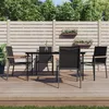 Image de Vidaxl Ensemble Ã Manger De Jardin 5 Pcs Noir TextilÃ¨ne Et Acier