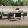 Image de Vidaxl Ensemble Ã Manger De Jardin 5 Pcs Coussins RÃ©sine TressÃ©e Acier