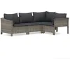 Image de Salon De Jardin 4 Pcs Avec Coussins Gris RÃ©sine TressÃ©e