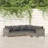 Image de Salon De Jardin 5 Pcs Avec Coussins Gris RÃ©sine TressÃ©e