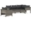 Image de Salon De Jardin 5 Pcs Avec Coussins Gris RÃ©sine TressÃ©e