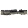Image de Salon De Jardin 7 Pcs Avec Coussins Gris RÃ©sine TressÃ©e