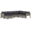 Image de Salon De Jardin 7 Pcs Avec Coussins Gris RÃ©sine TressÃ©e