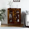 Image de Vidaxl Buffet ChÃªne FumÃ© 69,5x34x90 Cm Bois D'ingÃ©nierie
