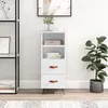 Image de vidaXL Buffet Blanc brillant 34,5x34x90 cm Bois d'ingÃ©nierie