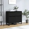 Image de vidaXL Buffets 2 pcs noir 40x35x70 cm bois dÂ¿ingÃ©nierie