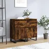 Image de vidaXL Buffets 2 pcs chÃªne fumÃ© 40x35x70 cm bois d'ingÃ©nierie