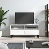 Image de vidaXL Meuble TV blanc 100x34,5x44,5 cm bois d'ingÃ©nierie