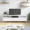 Image de vidaXL Meuble TV blanc 150x30x44,5 cm bois d'ingÃ©nierie