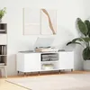 Image de vidaXL Armoire Ã  disques blanc brillant 121x38x48 cm bois d'ingÃ©nierie