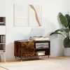 Image de vidaXL Armoire Ã  disques chÃªne fumÃ© 85x38x48 cm bois d'ingÃ©nierie