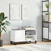 Image de vidaXL Armoire Ã  disques blanc brillant 85x38x48 cm bois d'ingÃ©nierie