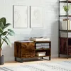Image de vidaXL Armoire Ã  disques chÃªne fumÃ© 85x38x48 cm bois d'ingÃ©nierie