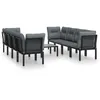 Image de Salon De Jardin 9 Pcs Noir Et Gris RÃ©sine TressÃ©e