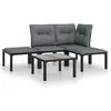 Image de Salon De Jardin 5 Pcs Noir Et Gris RÃ©sine TressÃ©e