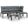 Image de Vidaxl Salon De Jardin 5 Pcs Noir Et Gris RÃ©sine TressÃ©e