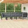 Image de Vidaxl Salon De Jardin 6 Pcs Noir Et Gris RÃ©sine TressÃ©e