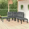 Image de Vidaxl Salon De Jardin 5 Pcs Noir Et Gris RÃ©sine TressÃ©e