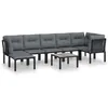 Image de Salon De Jardin 8 Pcs Noir Et Gris RÃ©sine TressÃ©e