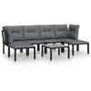 Image de Salon De Jardin 7 Pcs Noir Et Gris RÃ©sine TressÃ©e