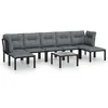 Image de Vidaxl Salon De Jardin 8 Pcs Noir Et Gris RÃ©sine TressÃ©e