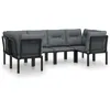 Image de Salon De Jardin 6 Pcs Noir Et Gris RÃ©sine TressÃ©e