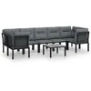 Image de Vidaxl Salon De Jardin 8 Pcs Noir Et Gris RÃ©sine TressÃ©e