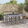 Image de Vidaxl Ensemble De Bar De Jardin 9 Pcs Avec Coussins Gris Poly Rotin