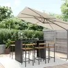Image de Vidaxl Ensemble De Bar Jardin 7 Pcs Noir Poly Rotin/Bois Massif Acacia