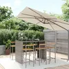 Image de Vidaxl Ensemble De Bar Jardin 7 Pcs Gris Poly Rotin/Bois Massif Acacia
