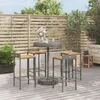 Image de Vidaxl Ensemble De Bar Jardin 5 Pcs Gris Poly Rotin/Bois Massif Acacia