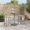 Image de Vidaxl Ensemble De Bar Jardin 3 Pcs Gris Poly Rotin/Bois Massif Acacia
