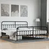 Image de vidaXL Cadre de lit mÃ©tal sans matelas avec pied de lit noir 193x203cm