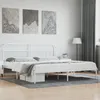 Image de vidaXL Cadre de lit mÃ©tal avec tÃªte de lit blanc 200x200 cm