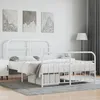 Image de vidaXL Cadre de lit mÃ©tal avec tÃªte de lit/pied de lit blanc 140x200cm