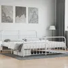 Image de vidaXL Cadre de lit mÃ©tal avec tÃªte de lit/pied de lit blanc 200x200cm