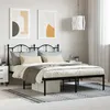 Image de vidaXL Cadre de lit mÃ©tal sans matelas avec tÃªte de lit noir 135x190cm