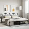 Image de vidaXL Cadre de lit mÃ©tal sans matelas avec tÃªte de lit noir 193x203cm