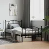 Image de vidaXL Cadre de lit mÃ©tal sans matelas avec pied de lit noir 100x190cm
