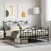 Image de vidaXL Cadre de lit mÃ©tal sans matelas avec pied de lit noir 135x190cm