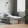 Image de vidaXL Cadre de lit mÃ©tal sans matelas avec tÃªte de lit blanc 75x190cm