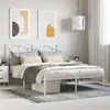 Image de vidaXL Cadre de lit mÃ©tal avec tÃªte de lit blanc 140x190 cm