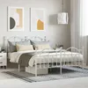 Image de vidaXL Cadre de lit mÃ©tal avec tÃªte de lit/pied de lit blanc 140x190cm