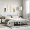 Image de vidaXL Cadre de lit mÃ©tal avec tÃªte de lit/pied de lit blanc 200x200cm