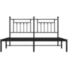 Image de vidaXL Cadre de lit mÃ©tal sans matelas avec tÃªte de lit noir 183x213cm
